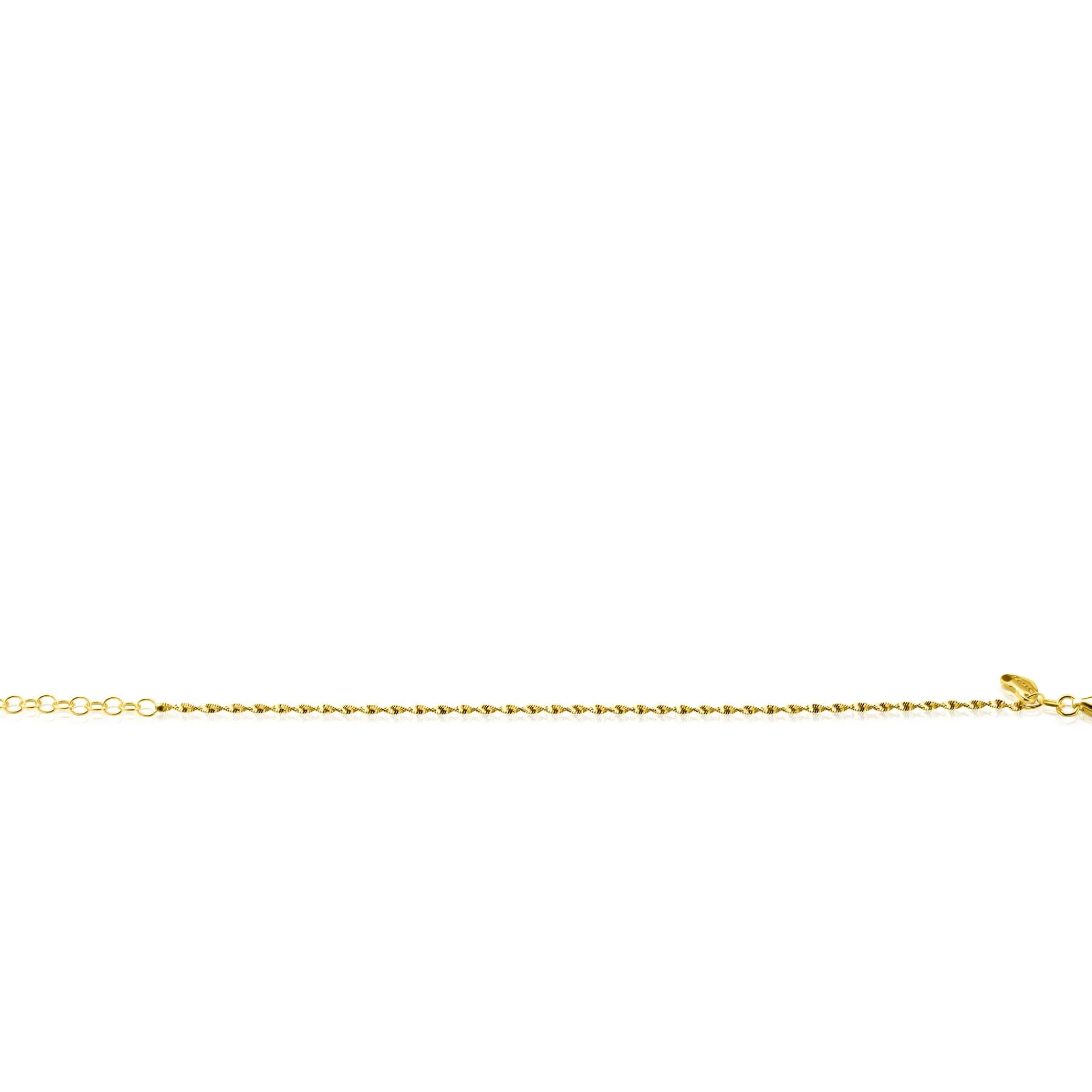 Outlet Zinzi gold plated zilveren singapore armband met glinsterende gedraaide schakels 1,9mm breed 17-20cm ZIA2585G