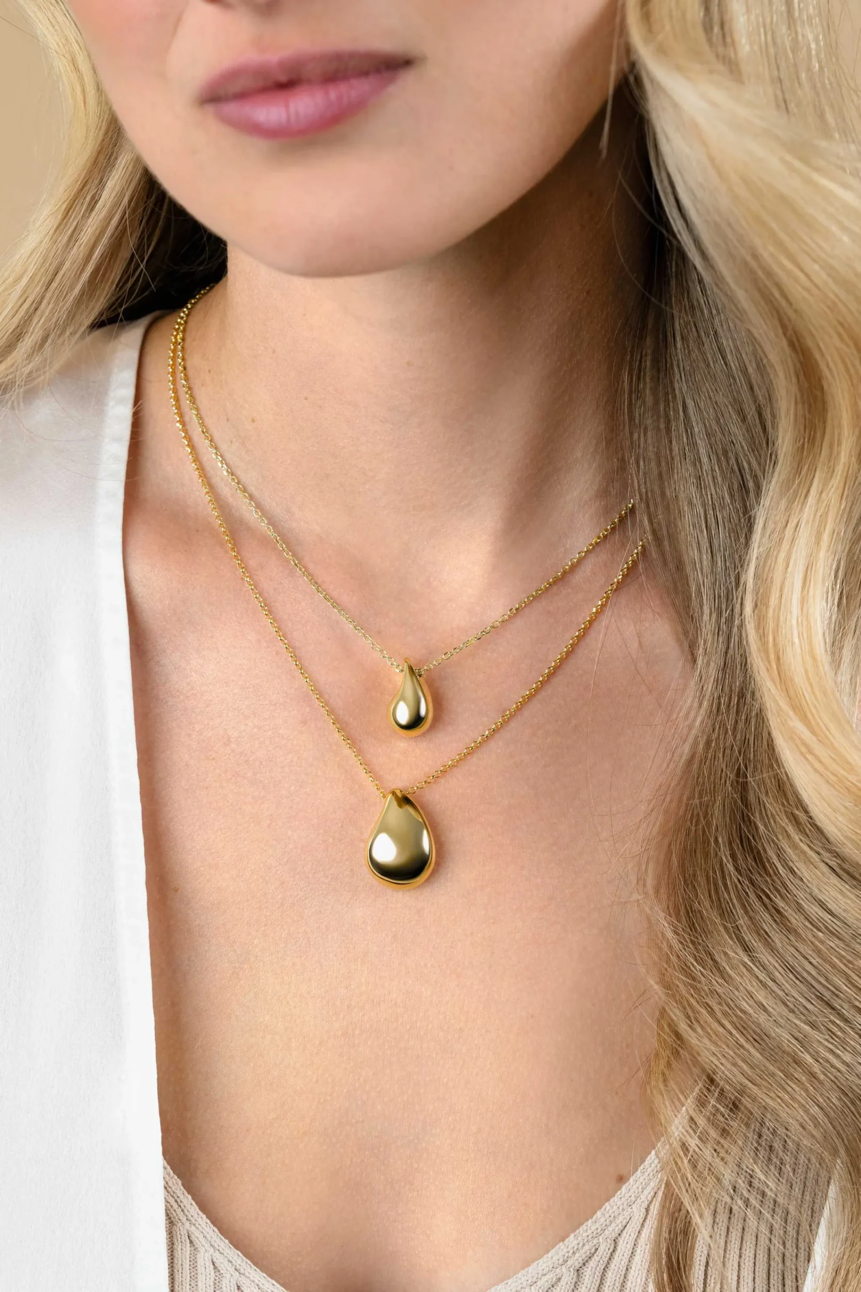 Discount Zinzi gold plated zilveren jasseron ketting 42-45cm met organisch gevormde hanger 18mm ZIC2636G