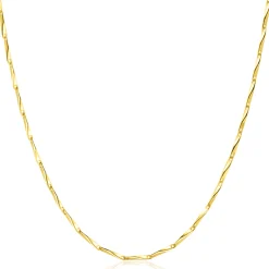 Outlet Zinzi gold plated zilveren schakel ketting met glinsterende pijlvormige schakels 1,5mm breed 42-45cm ZIC2414G