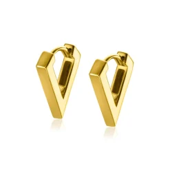 Best Zinzi gold plated zilveren luxe oorringen driehoeksvorm 16x3mm ZIO2318G