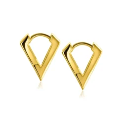 Best Zinzi gold plated zilveren luxe oorringen driehoeksvorm 16x3mm ZIO2318G