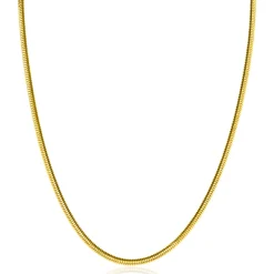 Outlet Zinzi gold plated zilveren platte slangen-ketting 45cm 2,5mm breed ZIC2401G
