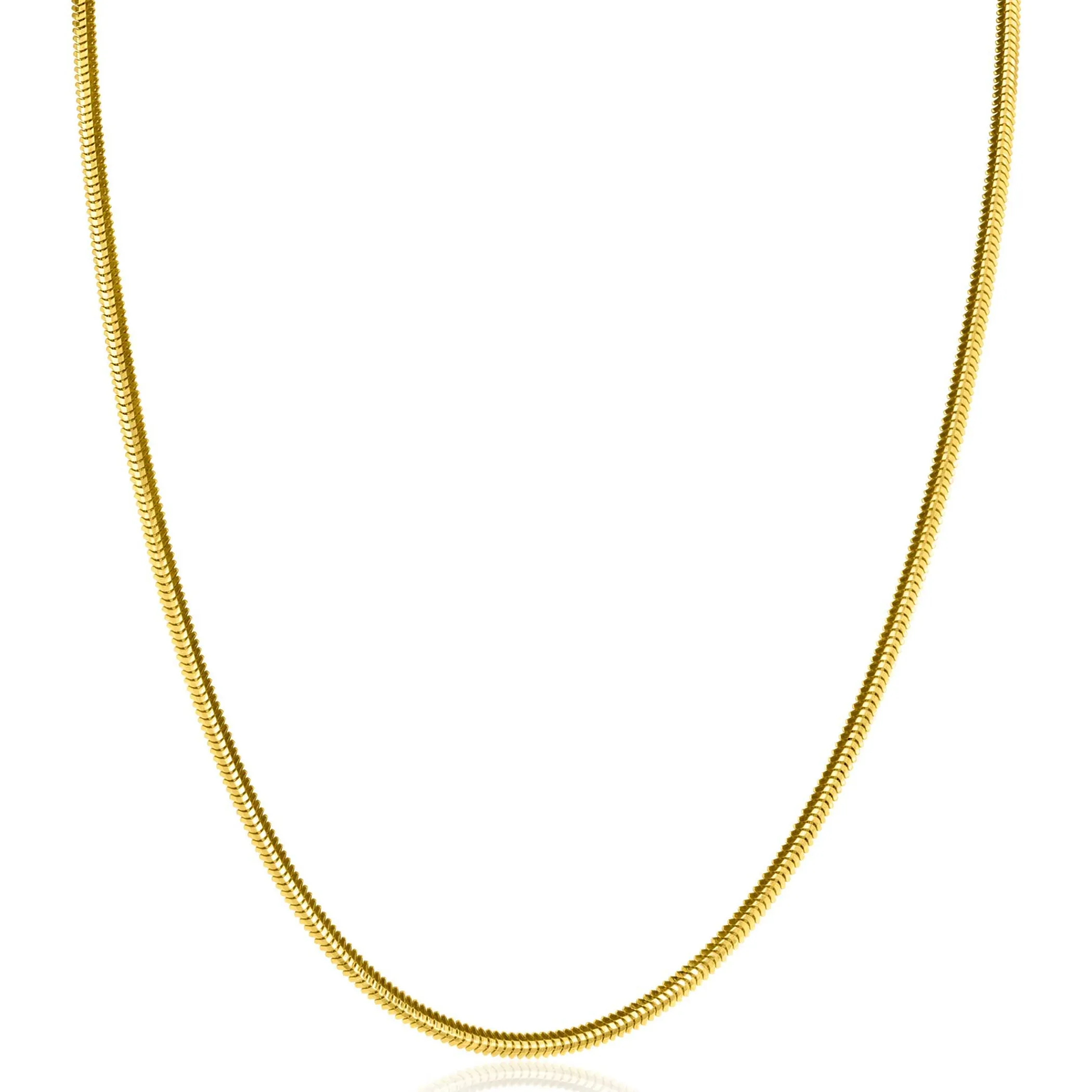 Outlet Zinzi gold plated zilveren platte slangen-ketting 45cm 2,5mm breed ZIC2401G