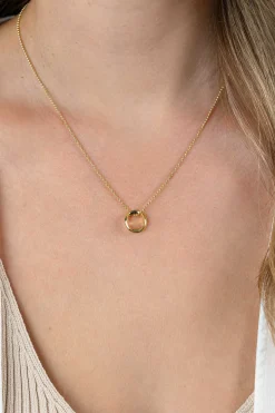 Clearance Zinzi gold plated zilveren bolletjes ketting met gladde hanger in ronde organische vorm 45-48cm ZIC2611G