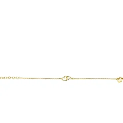 Sale Zinzi gold plated zilveren armband met 2 verbonden hartjes 16,5-19,5cm ZIA2513G