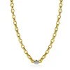 Best Zinzi gold plated zilveren schakel ketting met een ronde schakel bezet met witte zirkonia's 6mm breed 45cm ZIC2664
