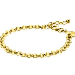 Online Zinzi gold plated zilveren armband met ronde schakels zonnestralen 4,3mm breed ZIA2272G