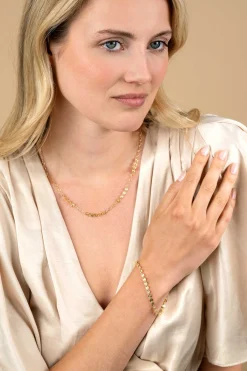 Online Zinzi gold plated zilveren armband met ronde schakels zonnestralen 4,3mm breed ZIA2272G