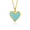 Online Zinzi gold plated zilveren hanger hart 15mm met turquoise emaille ZIH2314T (zonder collier)