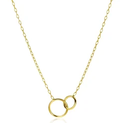 Online Zinzi gold plated zilveren paperclip schakel ketting met ronde vormen 42-45cm ZIC2275G