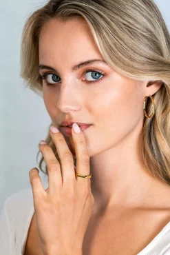 New Zinzi gold plated zilveren aanschuifring zeshoek gladde buis 3mm ZIR2323G