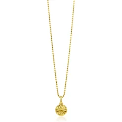 Hot Zinzi gold plated zilveren hanger zonnestralen rond 10mm ZIH2296S (zonder collier)