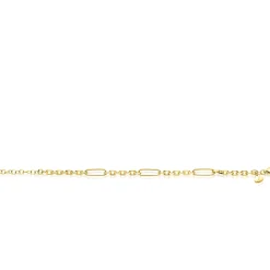 Outlet Zinzi gold plated zilveren schakelarmband met drie lange ovale schakels 5,5mm breed 18-21cm ZIA2711G