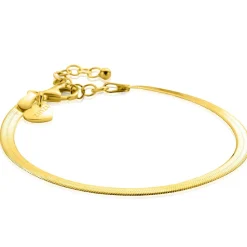 Outlet Zinzi gold plated zilveren platte slangen-armband 3,5mm breed ZIA2292G