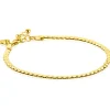 Discount Zinzi gold plated zilveren schakel armband 3mm breed 18-21cm ZIA2647G