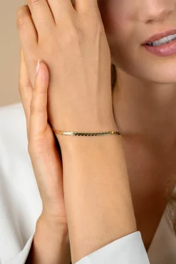 Discount Zinzi gold plated zilveren schakel armband 3mm breed 18-21cm ZIA2647G