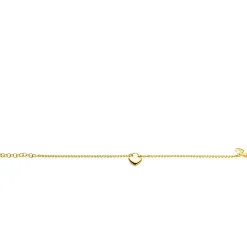 Outlet Zinzi gold plated zilveren schakelarmband met hartvormige slot hanger 17-20cm ZIA2673G