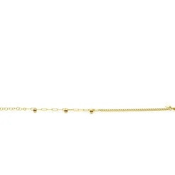 Zinzi gold plated zilveren schakelarmband met gourmet en paperclip schakels en 3 bolletjes 16,5-19,5cm ZIA2521G