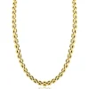 Outlet Zinzi gold plated zilveren brede rolex-style schakel-collier 8mm breed 43cm ZIC2764G
