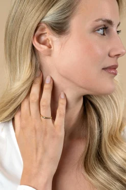 Best Zinzi gold plated zilveren ring organisch gevormd 2,5mm breed ZIR2610G