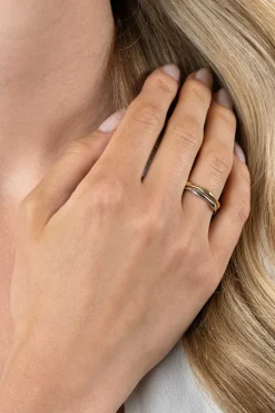 Best Zinzi gold plated zilveren ring organisch gevormd 2,5mm breed ZIR2610G