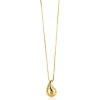 Clearance Zinzi gold plated zilveren venetiaanse ketting 45-48cm met druppelvormige hanger 20mm, bezet met witte zirkonia's ZIC2708Y
