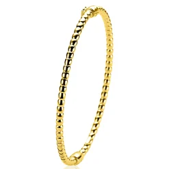 Online Zinzi gold plated zilveren bangle armband met bolletjes-motief 3mm en luxe scharniersluiting ZIA2755G