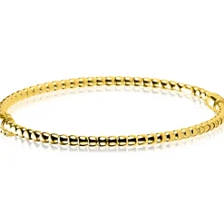 Online Zinzi gold plated zilveren bangle armband met bolletjes-motief 3mm en luxe scharniersluiting ZIA2755G