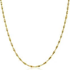 Sale Zinzi gold plated zilveren ketting met glinsterende gedraaide schakels 1,9mm breed 43-45cm ZIC2585G