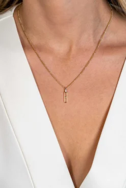 Sale Zinzi gold plated zilveren ovale hanger 20mm met witte zirconia ZIH2300 (zonder collier)
