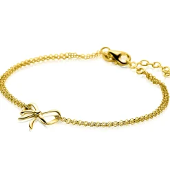 New Zinzi gold plated zilveren multi-look armband met sierlijke strik 17-20cm ZIA2677
