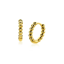 Hot Zinzi gold plated zilveren oorringen bolletjes motief 13,5x2,5mm ZIO923G