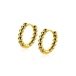 Hot Zinzi gold plated zilveren oorringen bolletjes motief 13,5x2,5mm ZIO923G