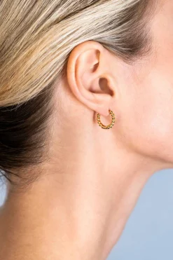 Hot Zinzi gold plated zilveren oorringen bolletjes motief 13,5x2,5mm ZIO923G