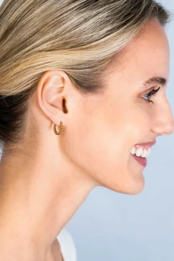 Hot Zinzi gold plated zilveren oorringen bolletjes motief 13,5x2,5mm ZIO923G