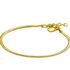 Hot Zinzi gold plated zilveren platte slangen-armband 2,5mm breed ZIA2401G