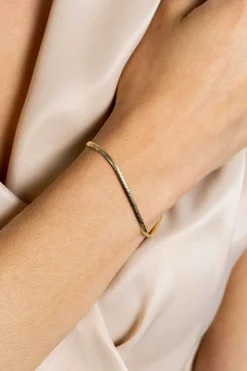 Hot Zinzi gold plated zilveren platte slangen-armband 2,5mm breed ZIA2401G