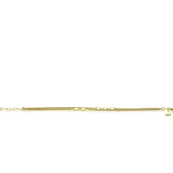 Hot Zinzi gold plated zilveren multi-look armband (5,5mm breed) met popcornschakel en paperclip-schakels ZIA2709G