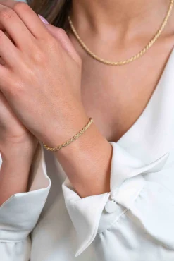 Best Zinzi gold plated zilveren koord armband 2,6mm breed ZIA2386G