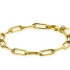 Clearance Zinzi gold plated zilveren armband met 5,5mm brede paperclip schakel 19cm ZIA2286G