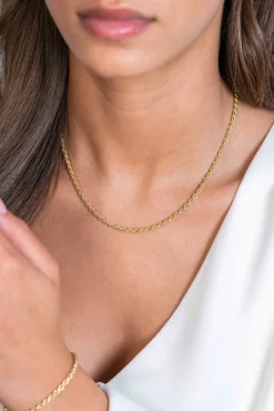 Sale Zinzi gold plated zilveren koord ketting 2,6mm breed 42-45cm ZIC2386G