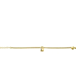 Outlet Zinzi gold plated zilveren gourmet armband met trendy slotje als bedeltje 16,5-19,5cm ZIA2354G