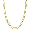 Hot Zinzi gold plated zilveren schakelketting 45cm met schakels van 7mm lang ZIC2533G