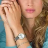 Best Zinzi Lady horloge zilvergekleurde wijzerplaat en kast stalen mesh band 28mm extra dun ZIW602M