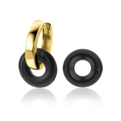 Sale Zinzi oorbedels rond 12mm zwart onyx ZICH2274Z (zonder oorringen)