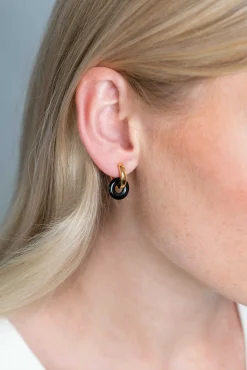Sale Zinzi oorbedels rond 12mm zwart onyx ZICH2274Z (zonder oorringen)