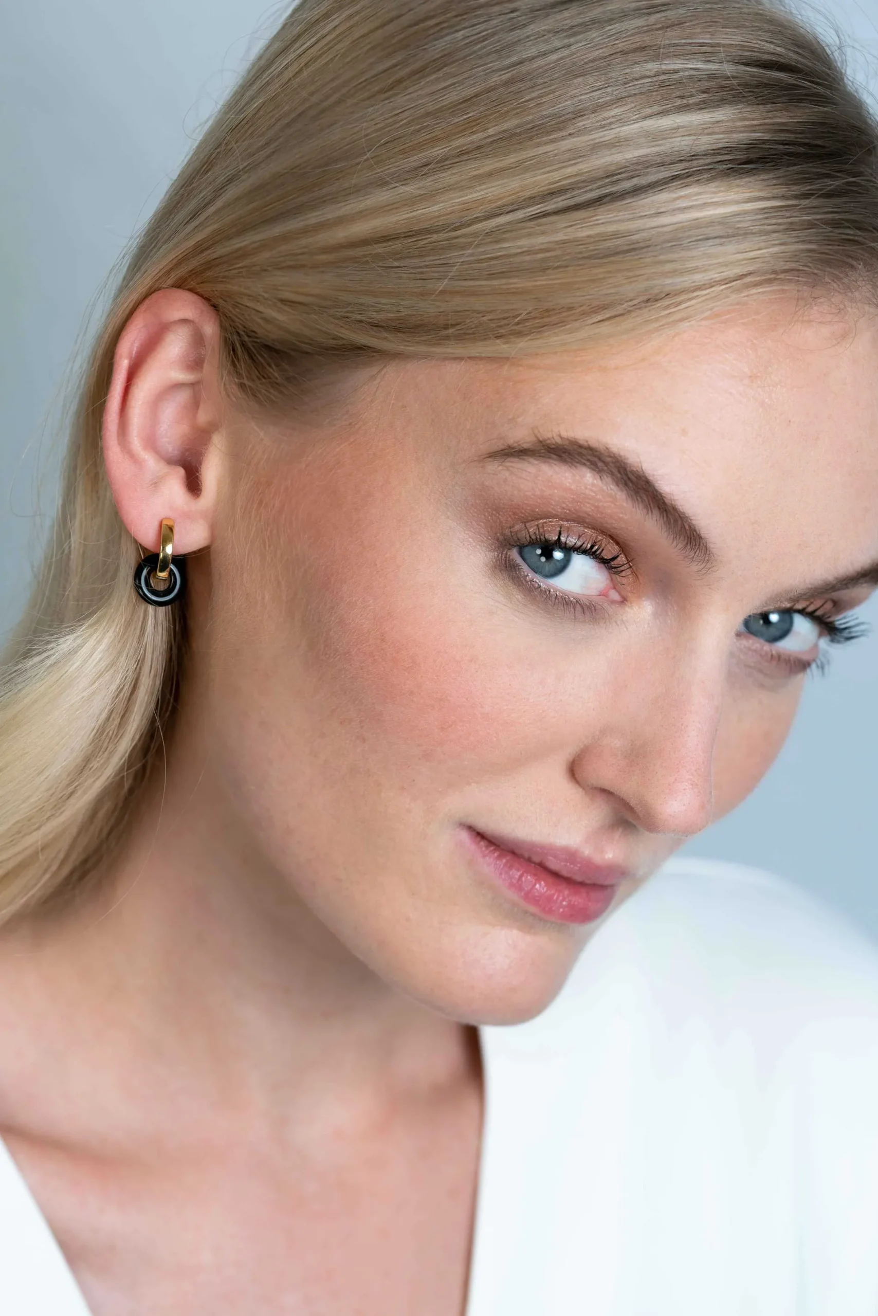 Sale Zinzi oorbedels rond 12mm zwart onyx ZICH2274Z (zonder oorringen)