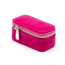 Clearance Zinzi opberg etui in roze suède met ritssluiting, handig formaat ETUI-PINK