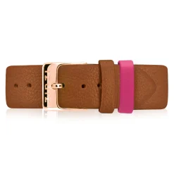 Clearance Zinzi Retro leren horlogeband cognac bruin roségoudkleurige stalen sluiting 18mm RETBAND6