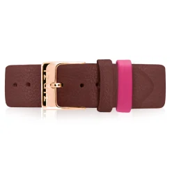 Outlet Zinzi Retro leren horlogeband paars roségoudkleurige stalen sluiting 18mm RETBAND16